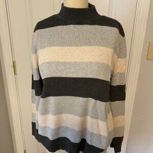 Karen Scott Striped Cotton Sweater XL